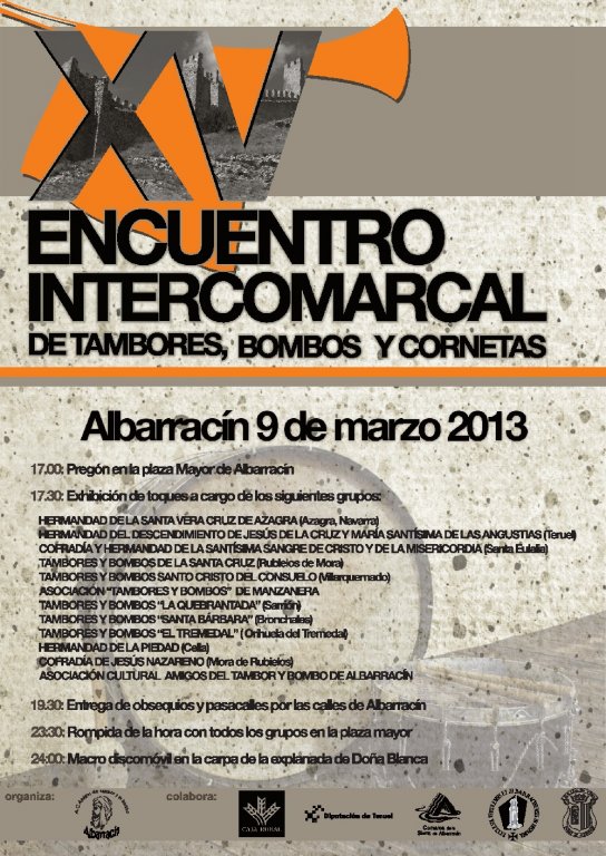 XV Encuentro Intercomarcal de Tambores, Bombos y Cornetas - Albarracín, 9 Marzo 2013